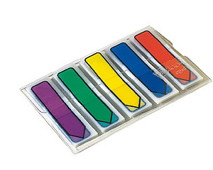 Indeksi 12*43mm, 5 krsas*20 lapias, bultias, Post-it